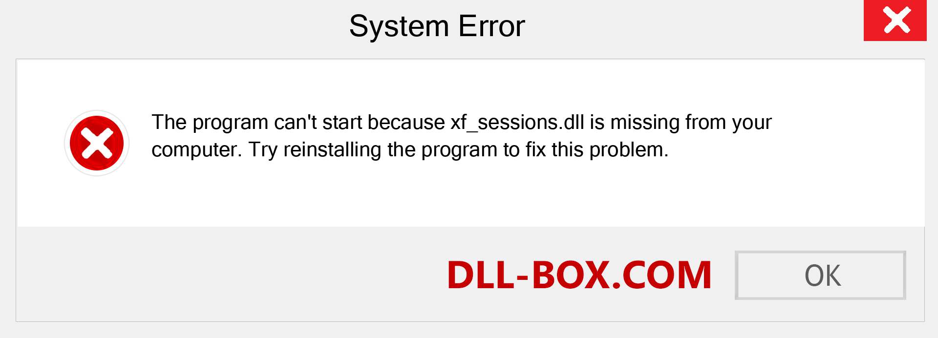  xf_sessions.dll file is missing?. Download for Windows 7, 8, 10 - Fix  xf_sessions dll Missing Error on Windows, photos, images